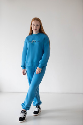 Жіночий теплий костюм oversize із триниткового футера з начосом